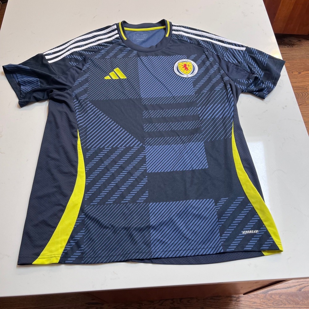 Adidas Scotland National Team Aeroready Training Jersey Navy Yellow Mens XL